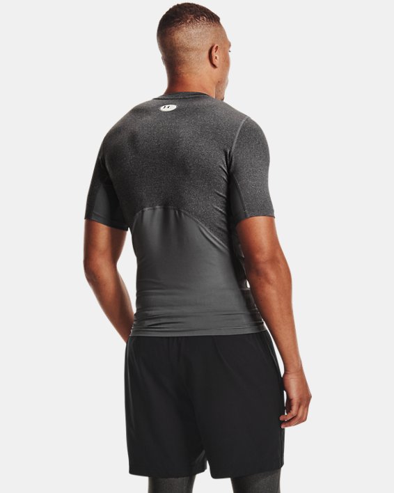 Men's HeatGear® Armour Short Sleeve, Gray, pdpMainDesktop image number 1